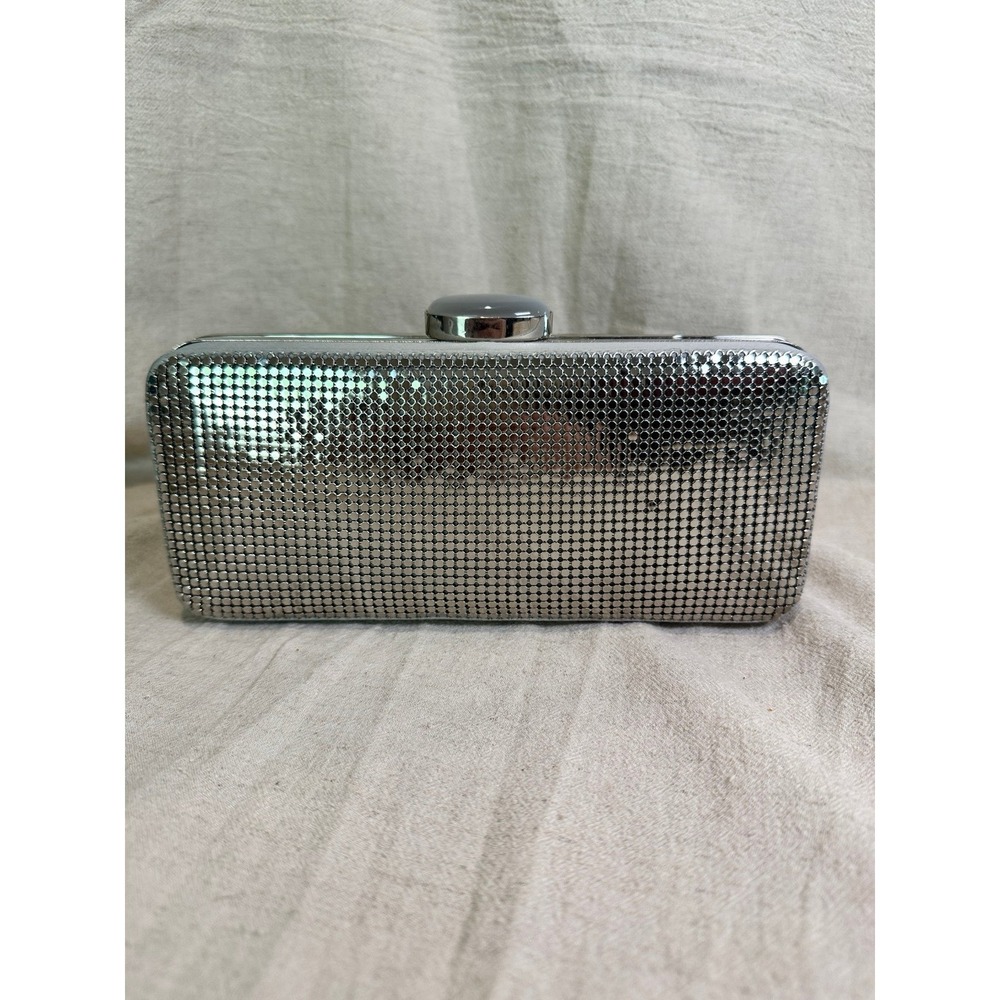 Kate Landry Silver Metal Mesh Handbag Chain Strap or Clutch